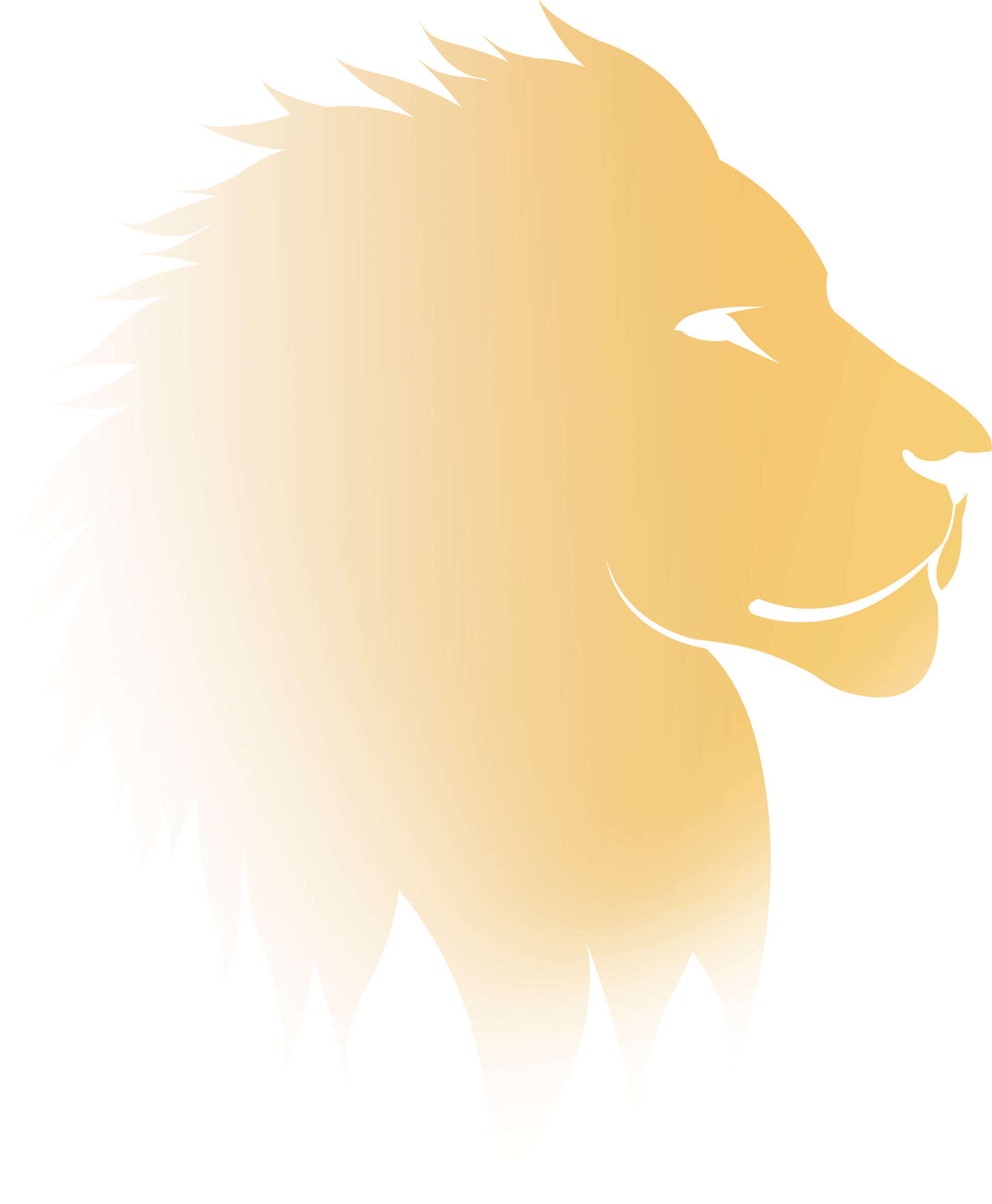 A mighty lion head in the background